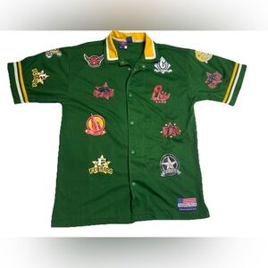 Legendary Classic Underdawg Patchwork Jersey Shirt Green Multi-Logo Size L
